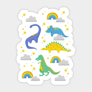 Dinosaurs + Rainbows Sticker